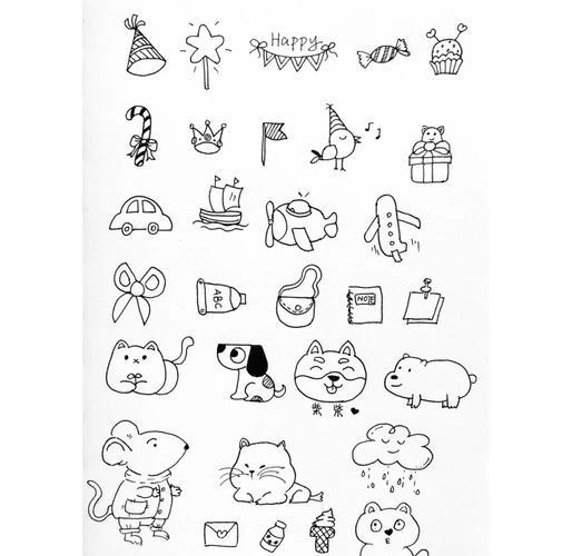 零基础也能学会超全手帐简笔画素材