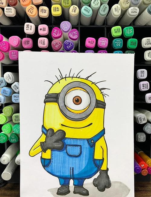 小黄人简笔画超萌