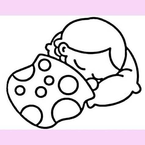 小女孩在床上睡觉的简笔画
