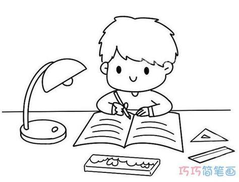 小学生小男孩卡通简笔画