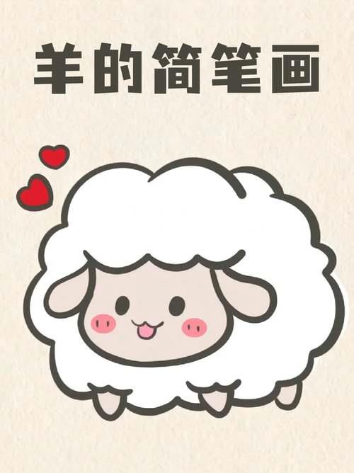 非常可爱看着就很想rua所以我经常就会画一些小羊的简笔画我这里就