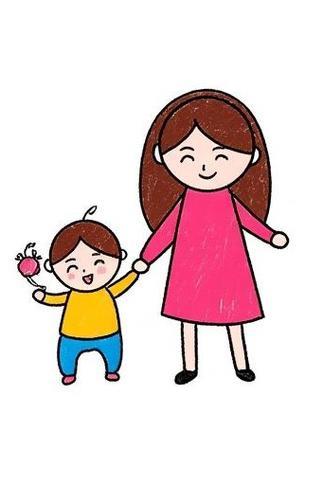 妈妈和宝宝简笔画
