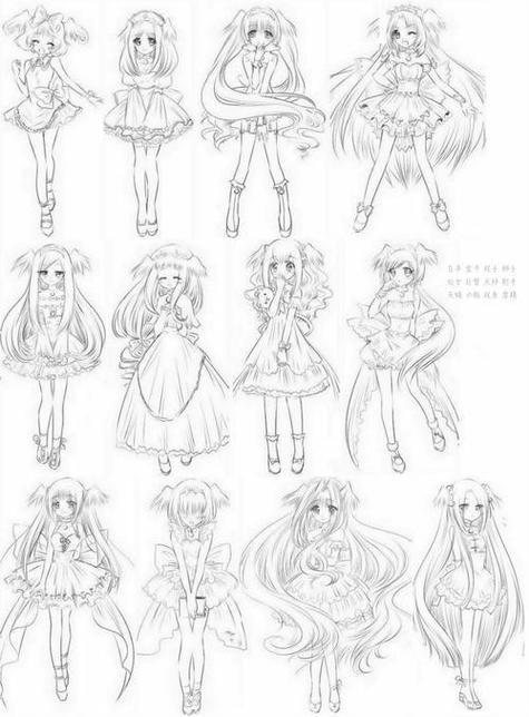 12星座的少女简笔画